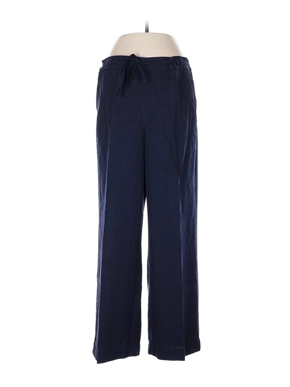 Talbots navy linen soft waist wide leg pants size XL